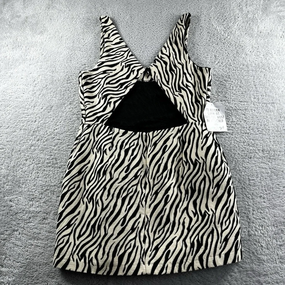 NWT Bec + Bridge x Free People Zebra Mini Dress Size 10 Cutout Back $268